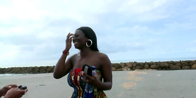 Black Latina named Karina rides cock on the balcony