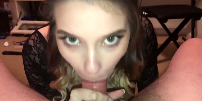 Awesome BJ slut swallows cum in amateur POV video