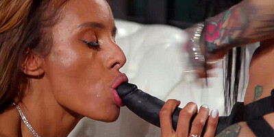 Kylie Le Beau grabs a massive sex toy and uses it with her gf