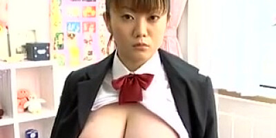 Playing with big-boobed schoolgirl