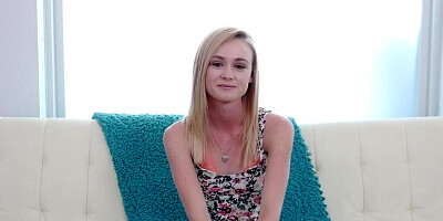 Slim cutie fucks in her first porn scene ever