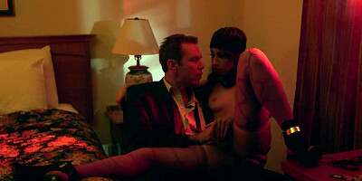 A couple spends an evening with each other in the bedroom