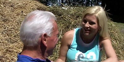 Blond Bimbo Teen Human Urinal used by Grandpa