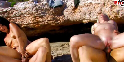 Spanish couples are having a lot of outdoor sex fun on the beach