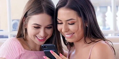 Riley Reid and Melissa Moore in a hot teen threesome