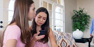 Riley Reid and Melissa Moore in a hot teen threesome