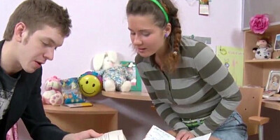 Russian teen girl is getting anal sex lessons from her kinky tutor