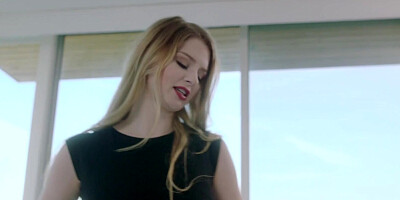 Gold-haired babe is having her first threesome with a swinging couple