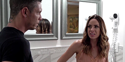 Slutty stepsister gets screwed by her stepbrother in the bathroom