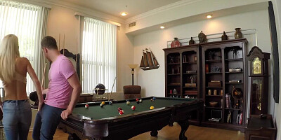 Classy blonde sucks that hard dick and enjoys riding it