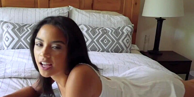 Brunette cutie Maya Bijou sucks a dick and fucks in POV video