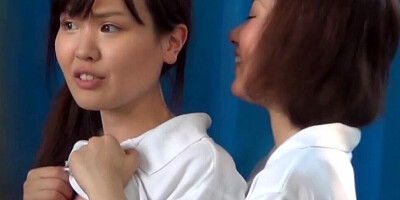 Japanese teen lesbians outside get spied on