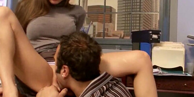 Boss fucks his gorgeous secretary Rachel Roxxx on the table