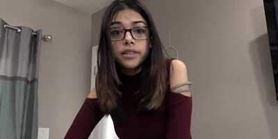 Nerdy girl polishes dick and gets shagged in a POV scene