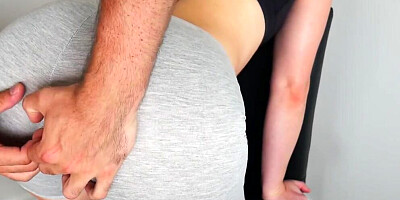 Step Sister Begs Me To Fuck Her Tight Pussy in Her Ripped Yoga Pants With Dripping Creampie