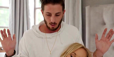 Blonde cougar Brandi Love sucks that hard cock and rides it