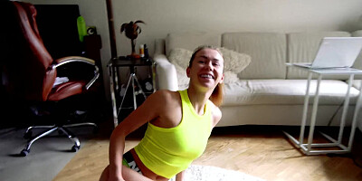 Step Brother Helping Step sister with her sexy Stretching