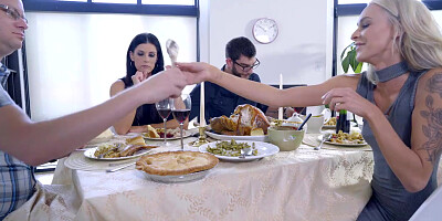 Mom Fucks Son & Eats Teen Creampie For Thanksgiving Treat