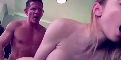 Perfect Body Blonde Teasing Stepdad And Having Sensual Sex