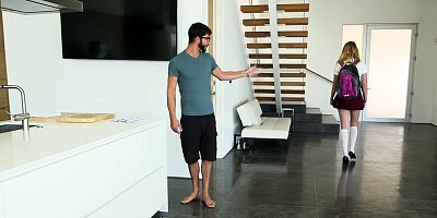 Long and hard cock for a coed stepsister