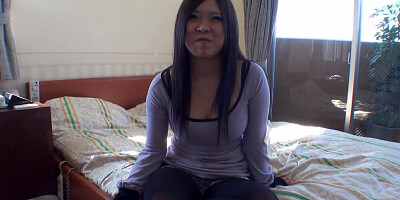 Brunette cutie with big tits plays with his dick in POV