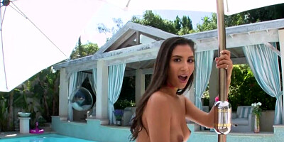 Gianna Dior is getting her wet cunt destroyed by the pool