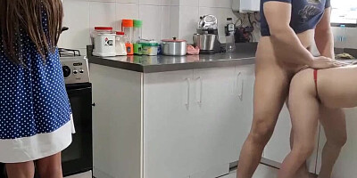 I Fuck my Sister in Law in the Kitchen but my Wife Discovers Us