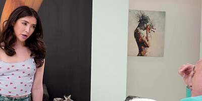 Jane Wild moans loud while her stepdad is fucking her