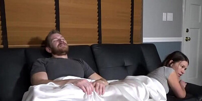 Watching tv with my step sister and his cant resist the sexy butt