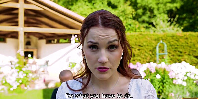 Redheaded bride needs a fuck in a twisted porn movie