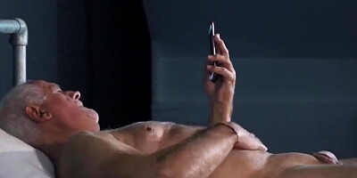 Lovely blonde girl goes down on old man and sucks his cock