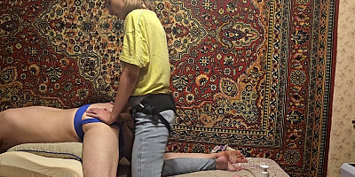 Anastasia Mistress very hard strapon her man slave homemade Sasha Earth and destroyed his ass