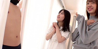 Two sexy Japanese whores are dominating over their kinky slave