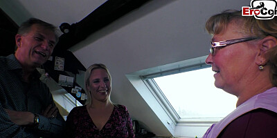 Mature German Housewife Seduces Couple