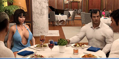 Lily Of The Valley: Wife With Big Boobs Doing Slutty Things With Her Boss At A Business Dinner – S3E6