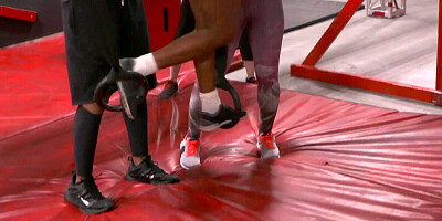 Black couple invited their hot buddy for a hardcore threeway sex