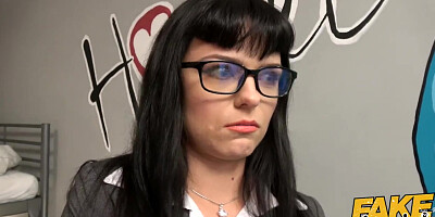 Fake Hostel Posh Woman and Dirty Redhead Teen Juicy Threesome