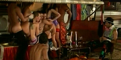 Slutty chicks are being gangbanged at this crazy sex party