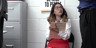 Nerdy woman was caught stealing, so now she'll be banged by a cop
