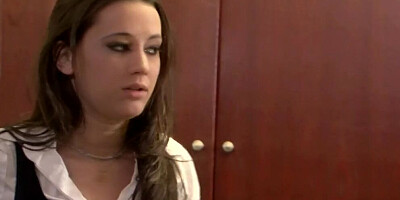 Office brunettes got engaged in passionate lesbian sex with lots of oral pleasuring