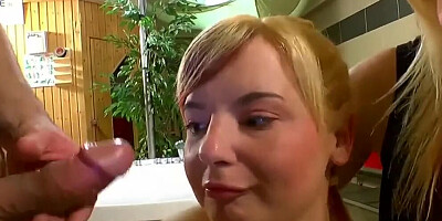 MILF Brings her Stepdaughter to A Gangbang - German Goo Girls