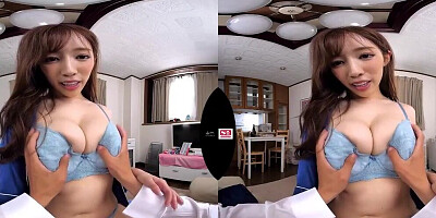 Lovely Asian doll is riding her boyfriend's hard prick in a VR