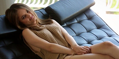 Phenomenal blonde is finger blasting her tight vagina