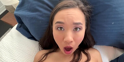 Petite Asian lassie gets her twat plowed with thick cock in POV