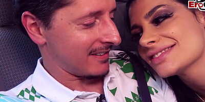 Gorgeous german whore picked up in sextaxi pov