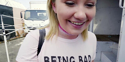 Saucy blonde fucks for money