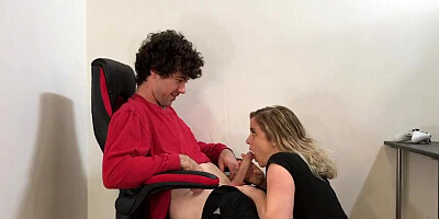 Stepmom helps stepson get ready for the party