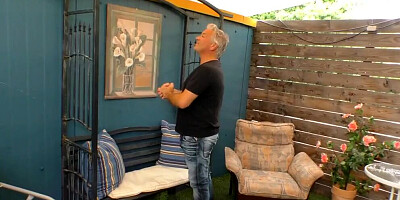 Young blonde housewife gets her cunny rammed by a horny old neighbor