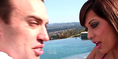 Amia Miley drools all over that cock and gets shagged sideways