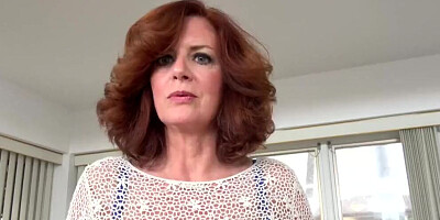 Andi James is sucking and riding lad's cock in a POV